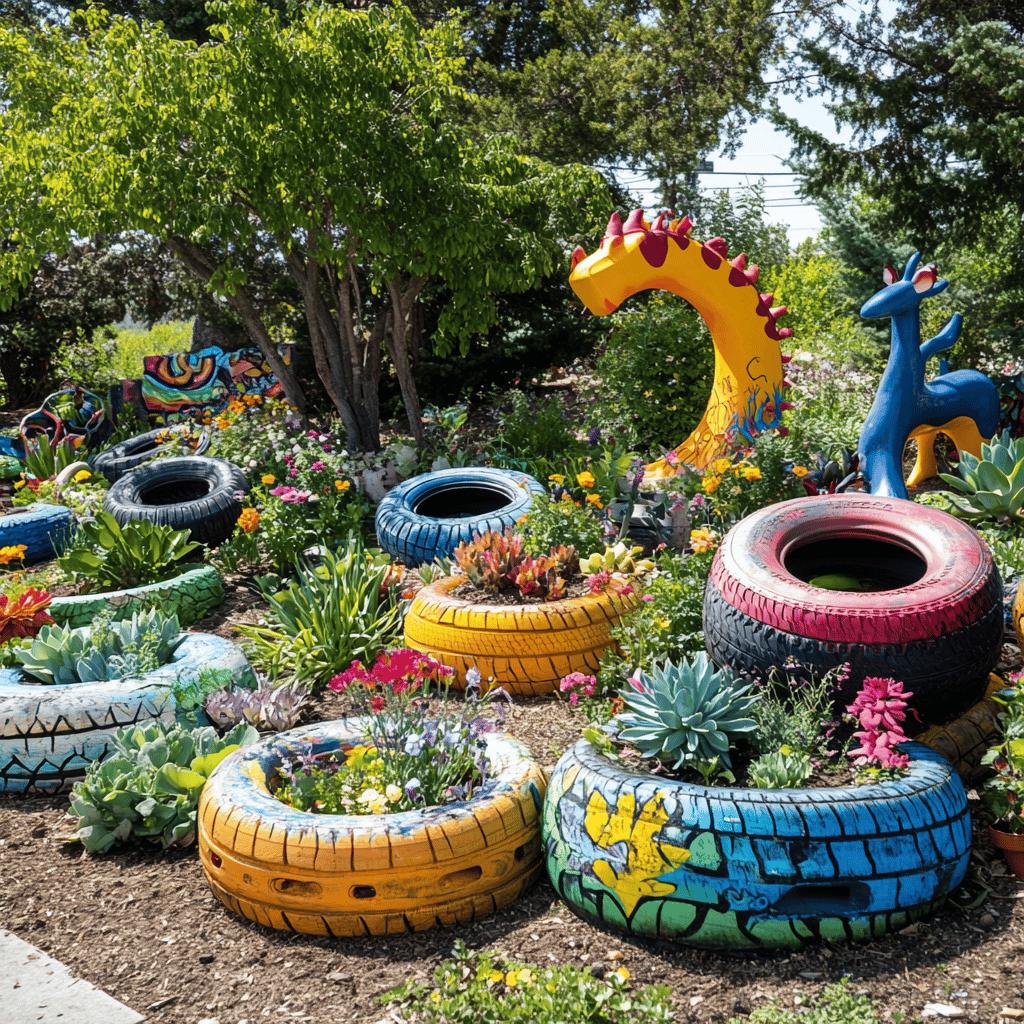 Transform Your Garden: 55 Incredible Tire Gardening Ideas! 4 55 Ideias de Jardinagem Criativas com Pneus