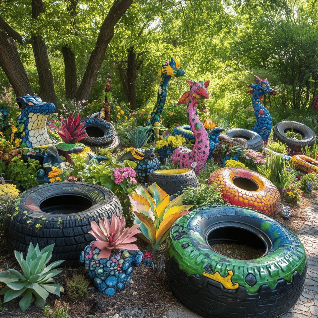 Transform Your Garden: 55 Incredible Tire Gardening Ideas! 6 55 Ideias de Jardinagem Criativas com Pneus