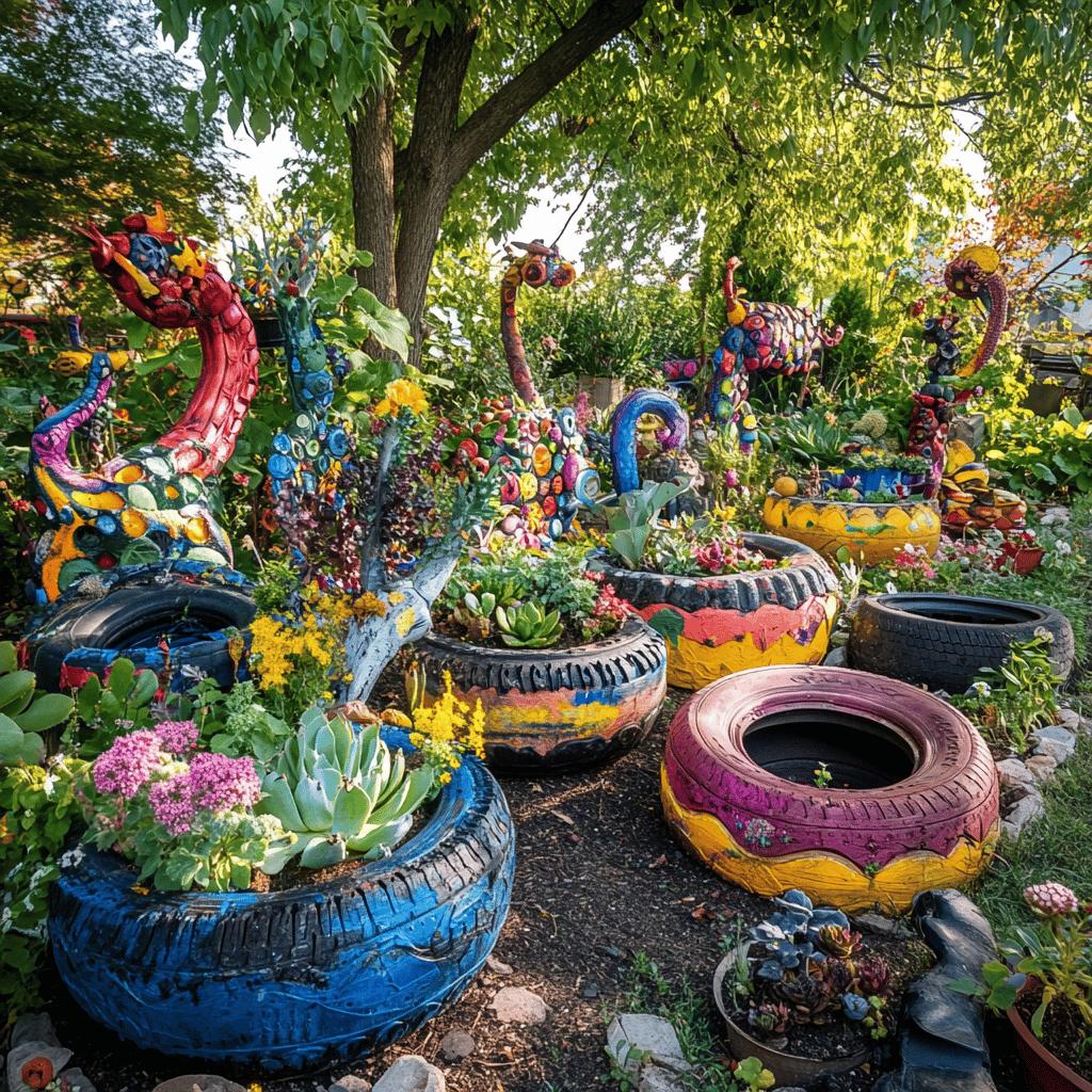 Transform Your Garden: 55 Incredible Tire Gardening Ideas! 8 55 Ideias de Jardinagem Criativas com Pneus
