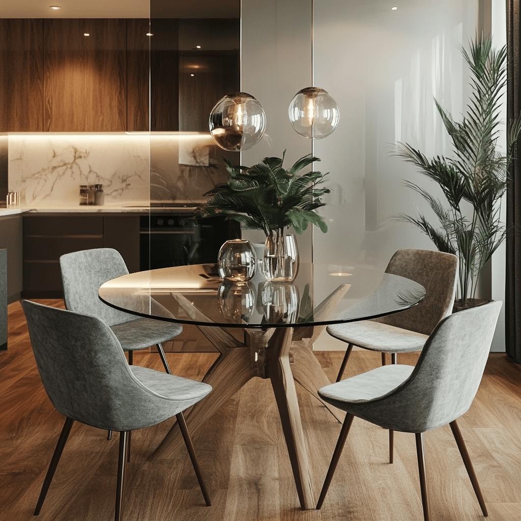 Transform Your Decor: 66 Amazing Inspirations with Round Glass Tables! 4 Mesa Redonda de Vidro: 66 Maneiras de Usar na Sua Decoração