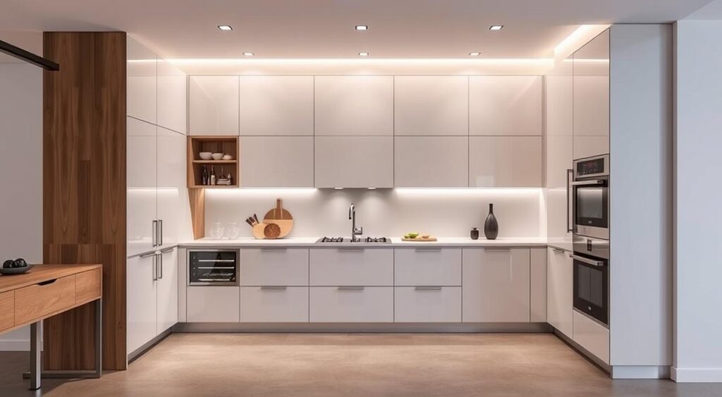 Kitchen Cabinets: Charm and Practicality 2 Imagem que representa as tendências atuais em design de armários planejados.