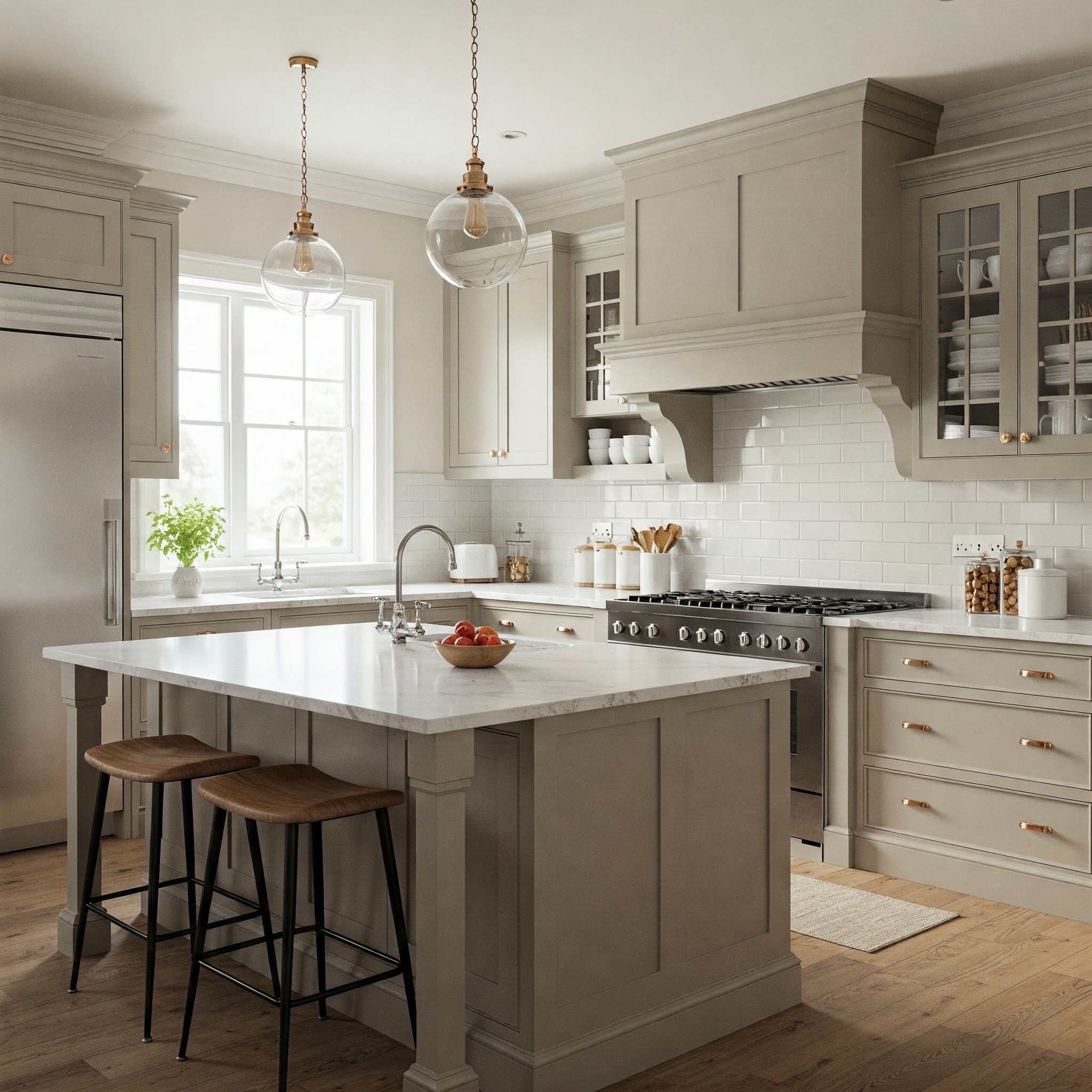 Taupe gives a sophisticated touch while maintaining a cozy atmosphere.