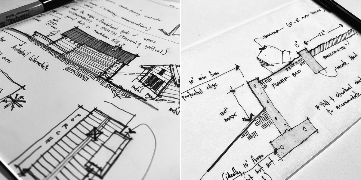 AIA24 Conference on Architecture & Design 5 Uma imagem que ilustra dicas para melhorar o esboço, feita por Bob Borson.