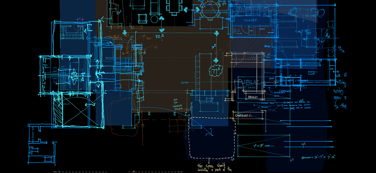 EP 172: A Week in the Life of an Architect 7 redlines e conceitos de plano esboçados para a 'Z House'