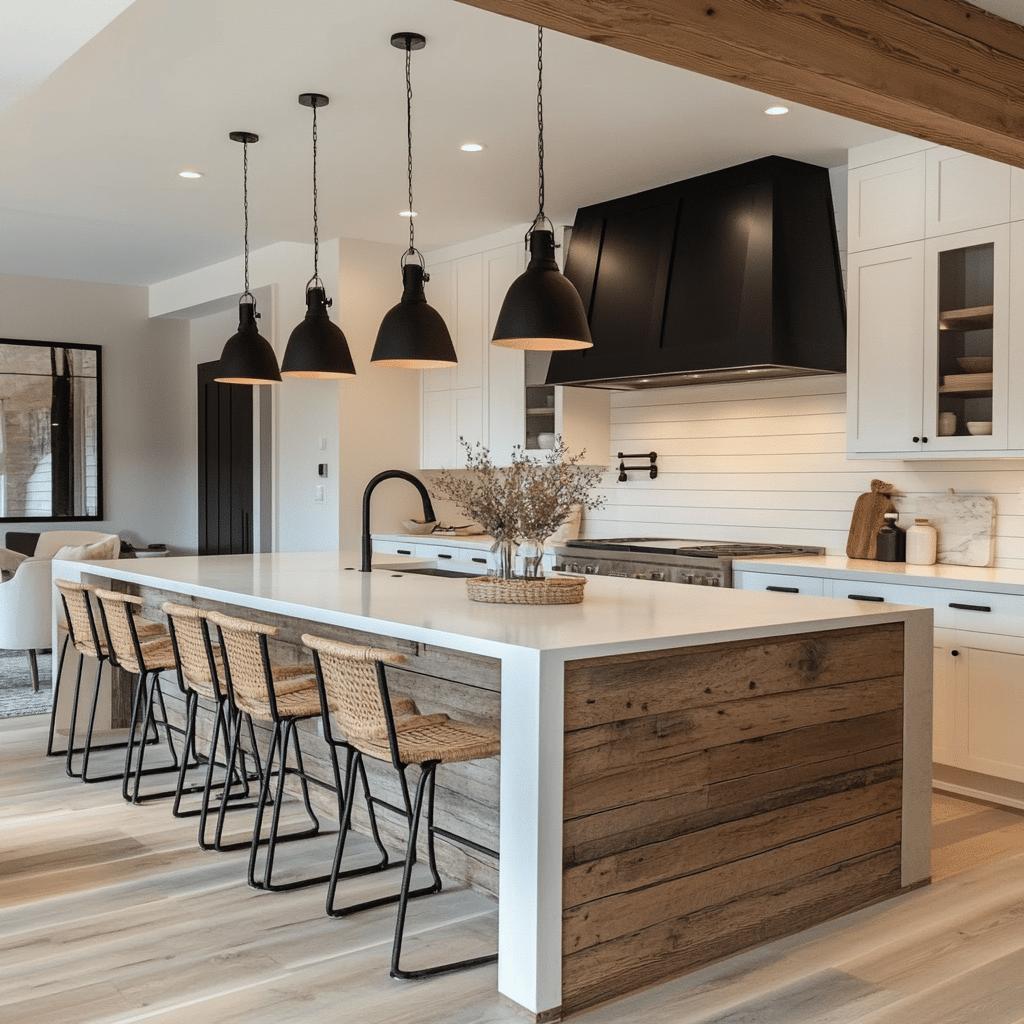 15 Stylish Kitchen Island Ideas with Seating 6 15 Ideias Elegantes de Ilhas de Cozinha com Assentos para Transformar Seu Espaço