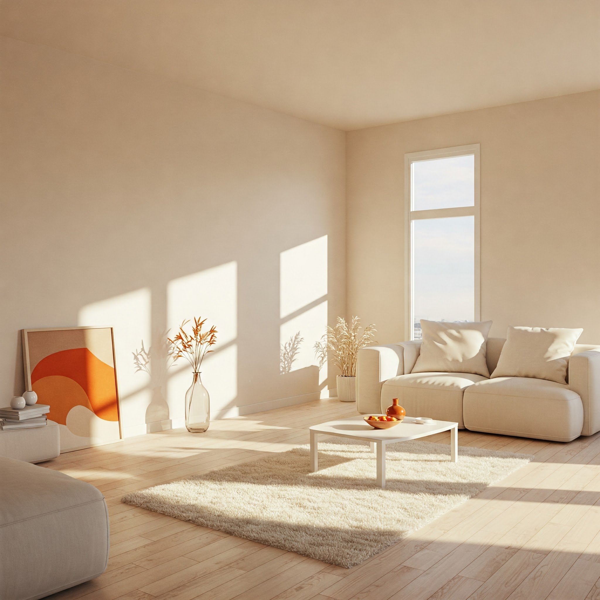 Imagem de uma parede pintada na cor Soft Linen White, que proporciona uma sensação de conforto e sofisticação ao ambiente.