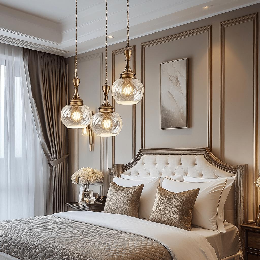 70 Luster Options for Couples' Bedrooms for All Styles 6 60 Opções de Lustre para Quarto de Casal: Estilos e Dicas para Iluminação