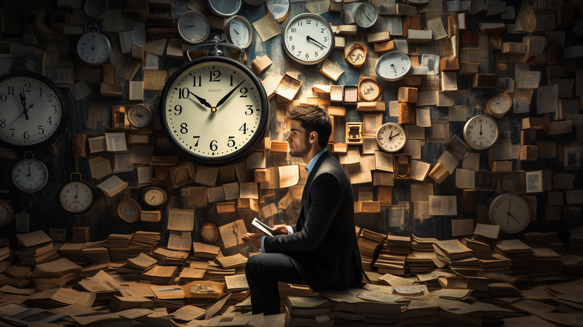 Imagem de uma pessoa gerenciando o tempo em um novo emprego.