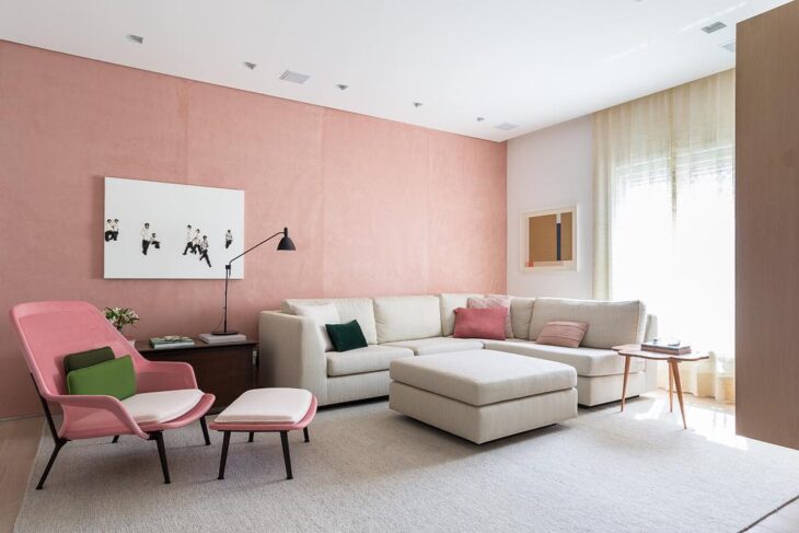 Detalhes da sala rosa que aparecem nos elementos de decoração.