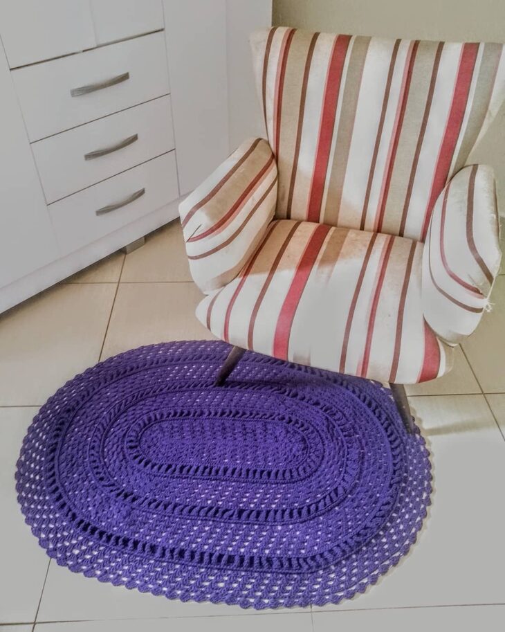 Foto de tapete de crochê para quarto 5 - 5
